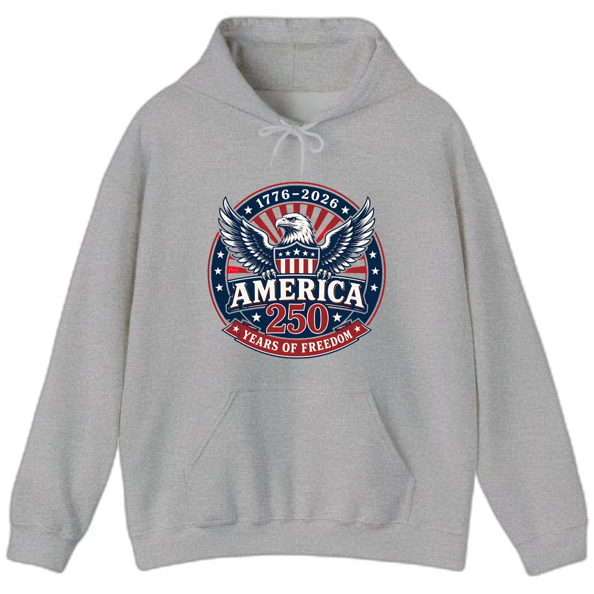 America 250 Years Of Freedom Celebration Hoodie in Sport Grey